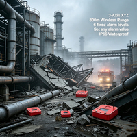 Moniteur de tremblement de terre et d'inclinaison pour usine chimique 001 Deg IP66 avec fixation magnétique, alerte de sauvetage et surveillance continue des installations