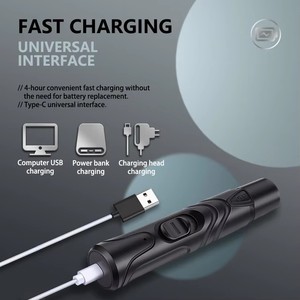 Broyeur d'ongles <span class=keywords><strong>pour</strong></span> animaux de compagnie rechargeable par USB à lumière LED <span class=keywords><strong>pour</strong></span> chiens chats à faible bruit Broyeur d'ongles d'orteil en acier inoxydable à 2 vitesses - Product Image 5