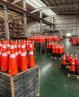 Cône de signalisation routière en PVC de 60 cm (24 pouces) avec écran LED réfléchissant de qualité ingénierie, protection IP68, sans signal sonore d'avertissement pour la sécurité routière