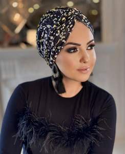 Turbante árabe musulmán <span class=keywords><strong>Hijab</strong></span> instantáneo de nuevo diseño, turbante <span class=keywords><strong>Hijab</strong></span> a rayas cosido para mujeres musulmanas de Malasia de colores mezclados - Product Image 3
