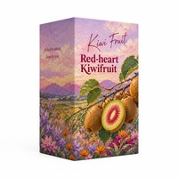 Op maat gemaakte bedrukte stevige geschenkdoos voor rode hartvormige kiwi premium fruitverpakking olieverfschilderij deksel basis groothandel