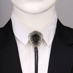 Bolos d'affaires originaux européens et américains avec nœud papillon et cravates une pièce triangulaire turquoise naturelle pour hommes en gros - Product Image 3