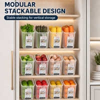 Boîtes de rangement pour porte latérale de réfrigérateur, empilables, en plastique, avec poignée, pour la cuisine, vente en gros OEM