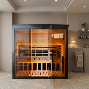Sauna Interior de Infrarrojos Lejanos para Varias Personas, Cabina de Sauna de Madera Sólida para el Hogar, <span class=keywords><strong>Precio</strong></span> Directo de Fábrica - Product Image 1