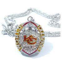 Collier pendentif Championnat Super Bowl des Kansas City Chiefs 2024 2019 1969, chaîne MVP personnalisée, accessoires vintage, bijoux tendance