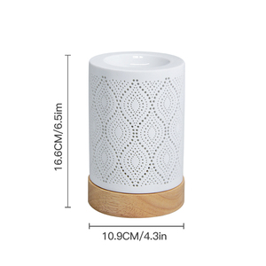 Lámpara Eléctrica Calentadora de Cera de Cerámica de Alta Calidad, Lámpara de Aroma Artesanal Moderna con Diseño Hueco - Product Image 2