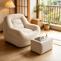 Fauteuil de lecture moderne de luxe surdimensionné en velours côtelé, fauteuil d'appoint confortable pour coin lecture, siège individuel pour chambre, salon, bureau à domicile, hôtel