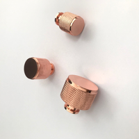 Poignée de meubles en laiton Rose doré brillant, pièce de luxe Unique, design de styliste, socle en or