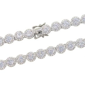 היפ הופ CZ תכשיטי טניס 7 מ""מ עגול מעוקב זירקון שרשראות יהלומי אייס אאוט פליז שרשרת טניס לנשים - Product Image 3