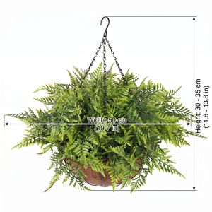 Canasta Colgante de Helecho Artificial Boston de 30cm-190cm, Decoración de Exterior de Ratán Plástico - Product Image 2