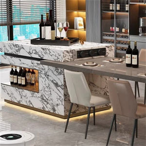 Isola <span class=keywords><strong>Cucina</strong></span> Minimalista con Illuminazione LED e Spazio di Archiviazione Nascosto per Cucine Open Space - Product Image 3