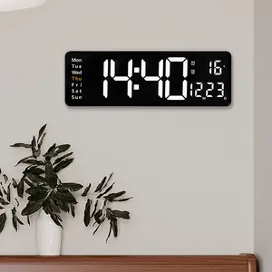 Novo eletrônico LED digital despertador inteligente hora data temperatura semana relógio multifuncional relógio de parede