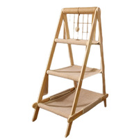 Structure d'escalade pour chat à 3 niveaux en sisal avec maisonnette intégrée, hamac balançoire, griffoir, échelle et jouet - Style mignon