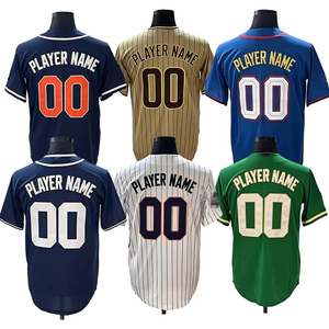 Jersey Baseball Bordir Logo Custom Bahan Polyester Lembut Ukuran Besar Grosir, Jersey Olahraga Kasual - Product Image 1