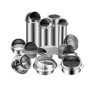 Grille d'aération murale extérieure anti-vent en acier inoxydable 304, style rond et plat, pour conduit d'extraction de <span class=keywords><strong>cuisine</strong></span> et sortie de <span class=keywords><strong>hotte</strong></span> - Product Image 2