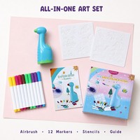HARDWORK Kits de peinture aérographe faciles, Marqueurs aérographe colorés, Pulvérisateur de marqueurs pour jouets