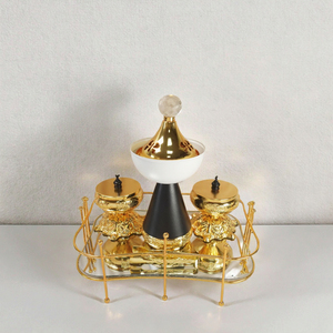 Juego de Incensario Metálico Estilo Árabe con Espejo, Aromático con Aroma a Madera de Sándalo de Alta Calidad, Accesorios para Bakhoor para el Hogar, para Todas las Estaciones - Product Image 3