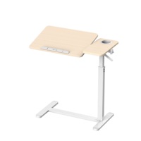 Table de levage portable en forme de C de couleur personnalisée, hauteur réglable, ressort mécanique, bureau debout de chevet, bureau debout avec roulettes