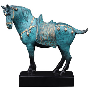 Tang Sancai Horse Figurine Bronze Handmade Sculpture Office Home Decoration Entryway <b>Ornament</b> Housewarming Gift - Product Image 5