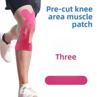 Bande de kinésiologie pour genou, protection du ménisque, pour sportifs, course à pied, physiothérapie, pré-découpée, monobloc, en tissu de coton de qualité médicale