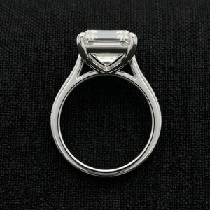 Magnifique bague en platine et diamants, émeraude et pierres précieuses, alliance de fiançailles et de mariage, certifiée IGI, éclatante, prête à offrir, bijoux - Product Image 2