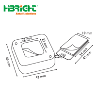 Boîte à câble rétractable en plastique durable Hibright HBE-HK avec enrouleur de câble en acier, conception antivol sécurisée et crochets de présentation