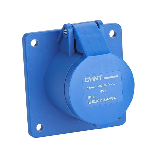 Chint NXTC-16AS Female Electrical Connector IEC 60309-1/2 250V/415V 16A IP44 ABS Housing Copper Contacts Panel-Mounted