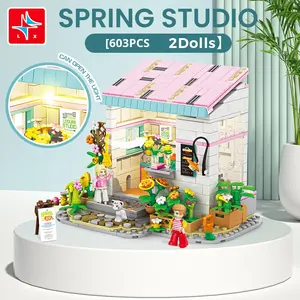 إضاءة استوديو الربيع متوافقة لجميع العلامات التجارية الرئيسية للأطفال تجميع كتلة بناء نموذج الشارع مشهد منزل هدية المشهد - Product Image 6