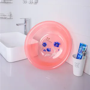 家用清洁工具批发便携式透明洗浴浴室或厨房塑料盆