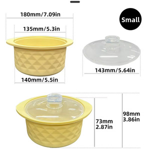 Couvercle de bol vapeur en silicone de qualité alimentaire, compatible micro-ondes, récipient personnalisé pour repas faible en gras - Product Image 6