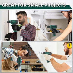 Perceuse-visseuse électrique domestique verte 8V rechargeable au lithium avec mandrin sans clé, couple de 50 Nm, perçage de 13 mm et accessoires - Product Image 4