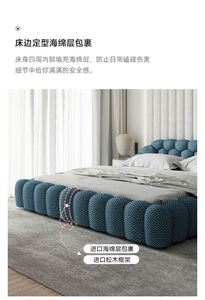 Lit double moderne et durable, design simple de style princesse, lit king size en cuir, meubles pour chambre à coucher et salon d'hôtel - Product Image 6