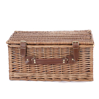 Panier de pique-nique rond en osier tissé en coton 50x40x30cm pour 4 personnes, écologique, marron café, multifonctionnel, pour salon