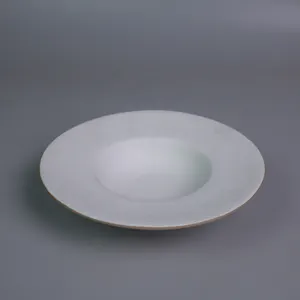 Restaurant 20/10 White Ceramic Matte Deep Dinner Dish Special Shape Food Serving Tray China Dinnerware Set For Dinnerware