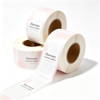 Étiquettes adhésives transparentes en PET avec encre blanche et film mat pour emballage de bouteilles de spray de soin intime Haoxuan OEM