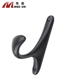 Ming Xin Zinc Alloy Coat <b>Hook</b> Matte Black Wall Mounted Minimalist Design For <b>Bathroom</b> Wardrobe Cabinet - Product Image 1