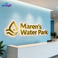 Enseigne LED 3D personnalisée en acier inoxydable rétroéclairée avec télécommande, à brancher sur prise murale, pour la publicité et la décoration résidentielle et commerciale