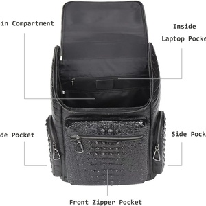 Boshiho Men's Real <b>Leather</b> <b>Laptop</b> <b>Backpack</b> Fashion Travel Daypack with Waterproof Cowhide <b>Leather</b> <b>Backpack</b> - Product Image 6