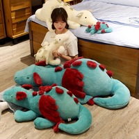 Logo personnalisé ciel volant Dragon ptérosaure jouets en peluche blanc cyan dinosaure longue graisse jeter oreiller enfants chiffon poupée Festival cadeau