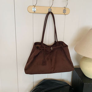 Sacs à bandoulière décontractés en daim vintage grande capacité pour femmes, sacs fourre-tout tendance pour femmes, sacs à main en gros pour jeunes femmes - Product Image 1