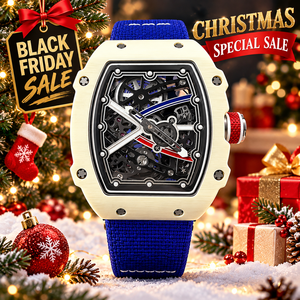 Black Friday Aktion Weihnachtsgeschenk 67-02 Herrenuhr ultradünn 7,8mm Kohlefaser-Gehäuse Design Trendiger Stil Mechanische Uhr - Product Image 1