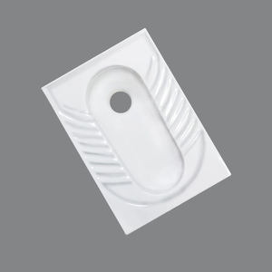 Toilette à squat en céramique S Bend Direct Flush 570x430x170mm Avant et après le système de rinçage d'eau Squat Pan Toilette Wc - Product Image 5