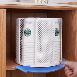 Tempat Cangkir Kertas Putar 360 Derajat dengan 4 Kompartemen untuk Dapur, Kafe, Meja Restoran, Rak Pajangan - Product Image 4