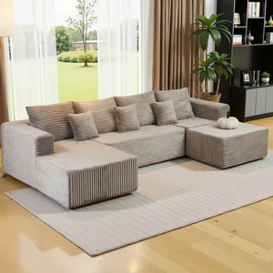 US in Stock Boneless 3-Seater Modular Convertible Black Velvet Fabric Modern Design Living Room Villa Set No Reviews - Product Image 4