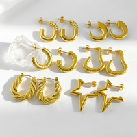 Boucles d'oreilles Gaovo de luxe irrégulières pressées hydrauliquement pour femmes, multi-styles, en acier inoxydable, type Huggie et clous, bijoux exclusifs, vente en gros