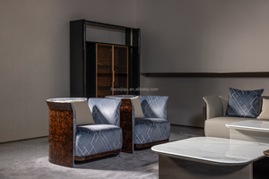 Sofá de cuero de lujo ligero italiano, combinación de Villa, sala de estar, muebles de laca de cuero de <span class=keywords><strong>Granada</strong></span> simples posmodernos - Product Image 5