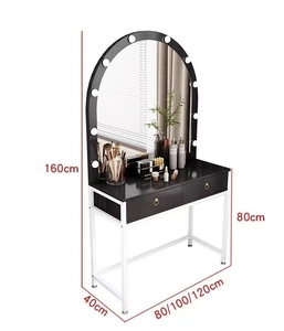 Modern LED Light Bedroom Furniture Optional Black Color Dresser with Storage for Makeup <b>Vanity</b> Dressing <b>Table</b> Salon Furniture - Product Image 6