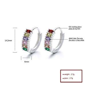 Pendientes Clásicos de Plata 925 para Boda, Pendientes Colgantes con Circonita Cúbica Deslumbrante, Elegantes Pendientes de Lujo con Baño de Oro de 18K, Joyería Brillante Nueva - Product Image 3