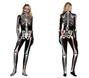 Wholesale Various New Women Skeleton Costume Halloween Adult Bloody Horror Terror Jumpsuit Cosplay Costume