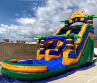 Toboggan extérieur de 20 pieds pour enfants, toboggan aquatique avec piscine, toboggans aquatiques gonflables commerciaux